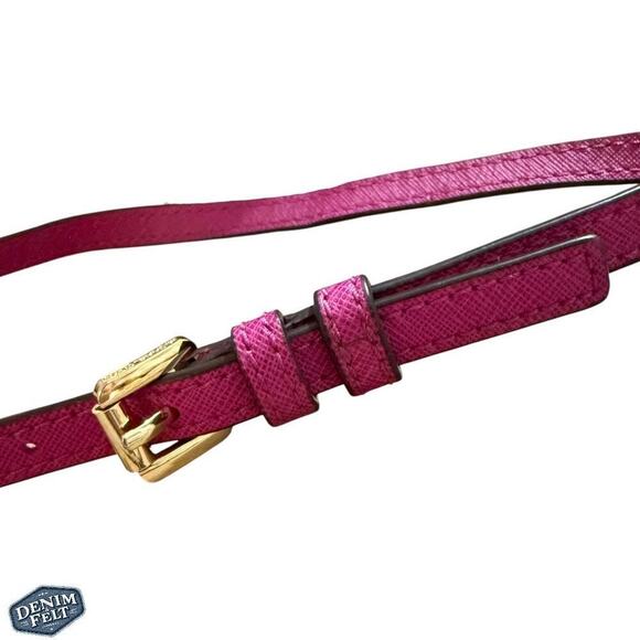 Michael Kors Fuchsia/Rasberry/Gold Saffiano Leather Chain Link Crossbody Bag - Picture 6 of 15